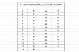 TARAMA CEVAP ANAHTARLARI (01.10.2026)